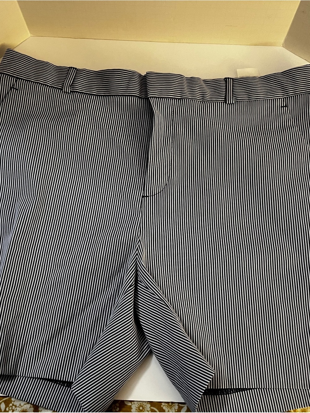 Banana Republic Black and White Pinstripe Women's Flat Front Shorts